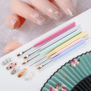 Nail Art Brushes Set Gel Polish Painting Tools with Nail Extension Gel Brush Builder Nail Gel Brush Design Pen