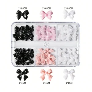 Nail Art Charms Aurora Bow Mixed Pearl Rhinestones Decorations Press on Nail