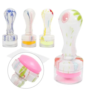 Nail Art Colorful Silicone Soft Seal Printing Stamping Stamper Transparent Nail Stamp Stamping Tool