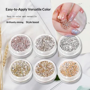 Nail Art Crystal Glitter Gold Powder Iridescent Starry Sky Nail Decoration Gold Foil