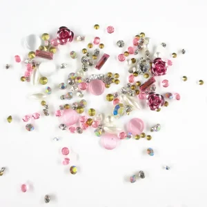 Nail Art Decoration Rose Flowers Metal 3d Nail Art Decoration Mixed Shiny Diamond 3D DIY Accessories