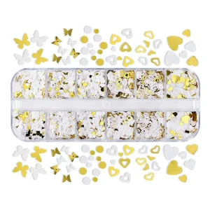 Nail Art Designs 12 Grids Valentine Romantic Purple Love Heart Sequins for Nail Art Decoration