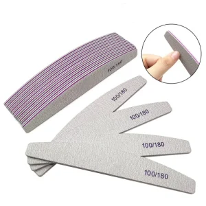 Nail Art Files 100 180 Double Sponge Nail Care Tools Accessoires for Gel Nail Polish Pedicure Manicure Buffing Lime Ongle
