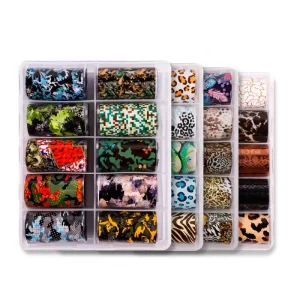 Nail Art Foil Sticker Roll Color Transfer Flame Star Panda Flame Streak Foil Nails Stickers Decals