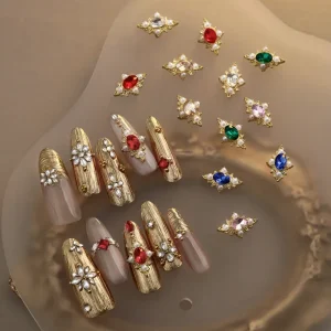 Nail Art Gold Accessories Metal Luxury Chinese Style Nail Art Gold Nail Decoration Luxury Accessories