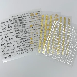 Nail Art Manicure Decoration English Letter 2D Flatness Nail Art Stickers Decals for Nail Salon