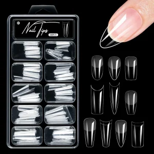 Nail Art Matte Tips Without Engraving 100 Pieces Box Armor Sheet Extension Full Half Dual purpose False Nails Set