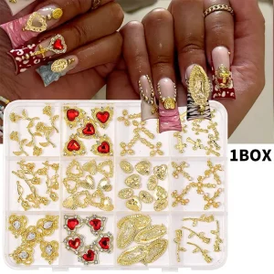 Nail Art Rhinestone Alloy Press on Nails With Rhinestones