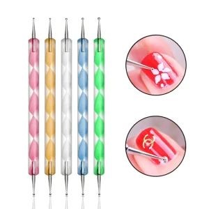 Nail Art Set 5pcs Double-headed Nail Rhinestone Dotting Pen Nail Art Kits Painting Dotting Brush