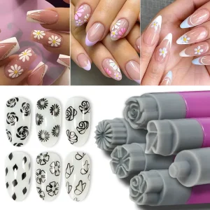 Nail Art Stamp Pen Butterfly Flower Nail Print Pen Set DIY Nail Stamper Manicure Stamping Tool Manufacturer
