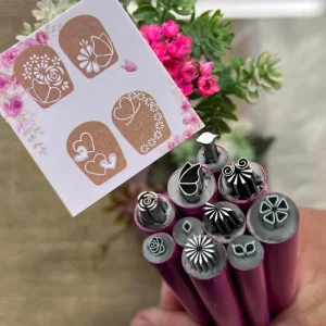 Nail Art Stamp Pen Set Nails with Quick Drying Formula Floral Geometric Designs Portable Easy to Use for Salon Results