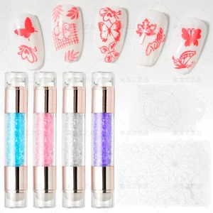 Nail Art Stamper Acrylic Color Diamond Template Nail Sramper Double Ended Nail Art Stamper