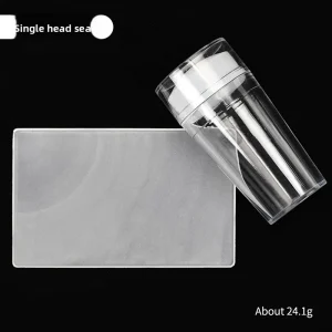 Nail Art Stamper Clear Silicone Stamping Jelly with Scraper French Tip Double Sided Nail Stamp Stamper for DIY Nail Art Tools