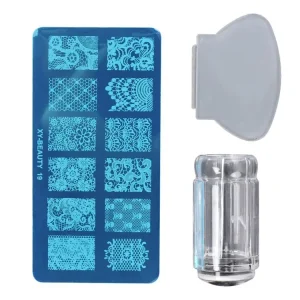 Nail Art Stamper Stainless Steel Patterns Plate Gel Painting Design Stamp Scraper Nail Art Stamping Kit