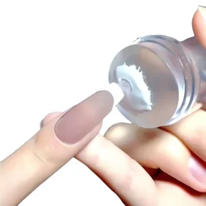Nail Art Stamper Tools Nail Seal Stamper Transparent Silicone Template Stamper With Cover
