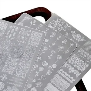 Nail Art Stamping Plate Mold Lace Butterfly Rose Floral Ribbon Bow Tie Transfer Tool Metal Stamper From Guangzhou