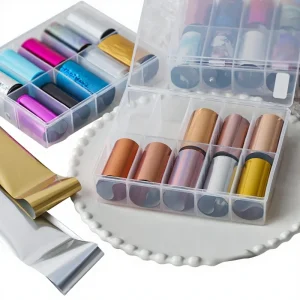 Nail Art Starry Sky Foil Stickers Mirror Metallic Laser Transfer Multi Color Options Boxed Set