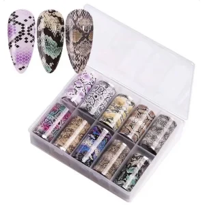 Nail Art Starry Sky Transfer Foils Marble Starry Sky Foils Snake Pattern Nail Stickers 10 Sheets Box 50cm Nail Art Accessories