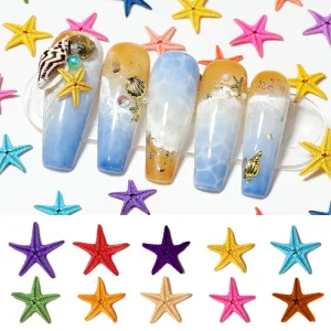Nail Art Summer Beach 3D Decorations Real Seaside Mini Sea Star Nail Art Decoration
