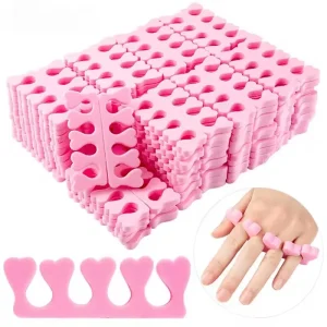 Nail Art Toes Separators Set Fingers Foots Soft Foam Sponge Dividers Manicure Pedicure Gel UV Polish Tool Pink