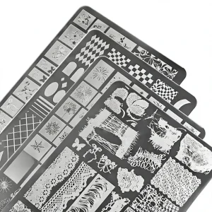 Nail Art Tool Stamping Plates Lace Transfer Stencils Butterflies French Tips Leopard Print Snake Designs Stainless Steel