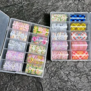 Nail Art Transfer Foils Cartoon Paper Stickers Sliders Adhesive Nails Wraps DIY Water Marble Nail Art Decorations