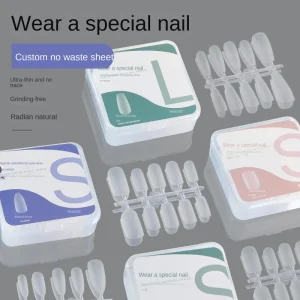 Nail Art Wear Special Nail Piece No Grinding Ultra Thin Seamless False Nail Patch PMMA Full Cover Marble Pattern 100