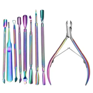 Nail Beauty Tools Kit Manicure Cuticle Pusher Remover Scissors Nipper Nail Clipper Stainless Steel Nail Tools