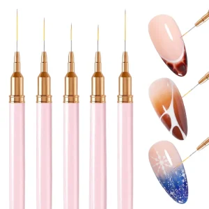 Nail Brush Pen 5pcs set Nail Art Liner Brushes Set Elongated Striping Drawing Professional