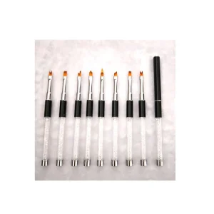 Nail Brush Set 8 Pcs Diamond Kolinsky Hair Nylon Fiber Nail Art Kit Crystal Series Acrylic Brushes 3D Sculpture Brush for Nails