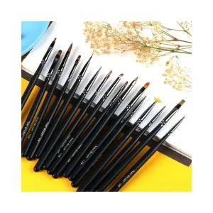 Nail Brushes 16Pcs Professional Brush for Manicure Gel Art Acrylic Liquid Powder Carving Pen Gradient Tool