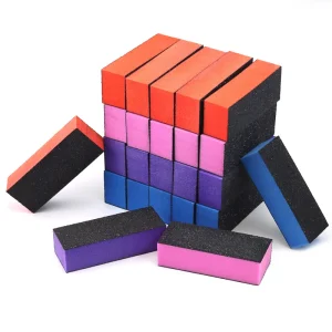 Nail Buffer Sanding Block Polisher Buffing File 60 100 Grit for Acrylic Nail Art Kit 3 Sides Nail Files Manicure Tools