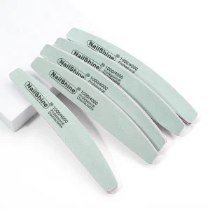 Nail Buffer Supplier Half Moon Nail File With 1000 4000 Grit Sanding Buffing Washable Polishing Tools for Shiny Nail