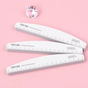 Nail Buffering Files Emery Board Manicure Pedicure Tool Double Sided 100/180 240 Grit Private Label Zebra White Finger Nail File
