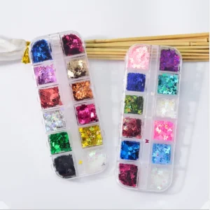 Nail Butterfly Sequins 12 Grid Holographic Flake Fluorescent Nail Art Decoration Butterflies for Nail