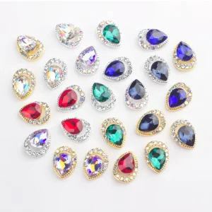 Nail Charms Rhinestone Irregular AB Teardrop Nail Diamond Ultra Sparkly Alloy Flatback Luxury Decoration New Style Rhinestone