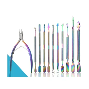 Nail Cuticle Pusher Set Professional Nail Salon Manicure Pedicure Tools Set with Nail Nipper