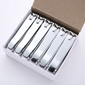 Nail Cutter Carbon Steel Silver Small Portable Finger Nail Clipper With File