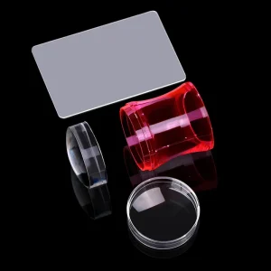 Nail DIY Clear Nail Art Stamper Template Transfer Silicone Nail Stamper with Scrapers