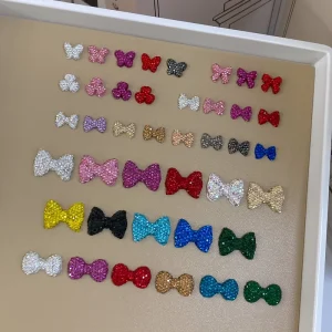 Nail Decoration Various Color Full Diamond Bow 3d Nail Art Jewelry for Nail Salon