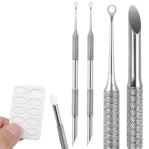 Nail Double ended Use Circle Beveled Head Cuticle Pusher Remover Stainless Steel Nails Files Manicure Sticks Tool Nail Art Tool