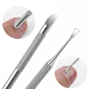 Nail Double ended Use Stainless Steel Circle Beveled Head Cuticle Pusher Remover Manicure Sticks Tool Nail Art Tool