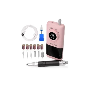 Nail Drill 35000RPM Rechargeable Electric Nail Drill Professional Nail Dril 6 Nail Bits Portable Nail Drill