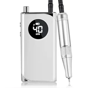 Nail Drill Machine Professional Nail Drills for Acrylic Nails 40000RPM Electric Portable File Kit Coreless