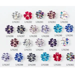 Nail Drill Ornament 5 Heart Diamond Small Flowers Stone 12*12mm Colorful Nail Art Designs for Nail Salon Supplies
