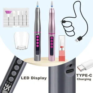 Nail Drill Pen Professional Electric Nail Drill Machine AI Efile Bit Salon Gel Acrylic Nail Polisher Tool