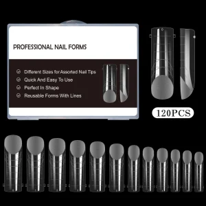 Nail Dual Forms Paper Free Hand Extension Semi frosted Crystal Full Cover Quick Building Gel Mold Tips Nail Extension Molds
