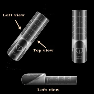 Nail Dual Forms for Poly Gel 120PCS French Nail Forms 15 Sizes Clear Poly Gel Nail Molds for DIY Nails Extension Kit for Salon