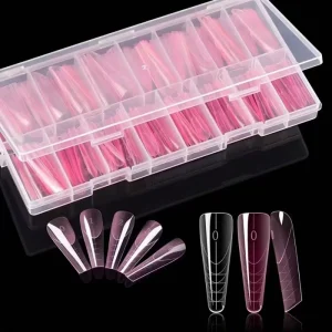 Nail Extension Mold Quickly Building Gel Nail Forms Traceless Pink Dual Forms Stiletto Nail Tips