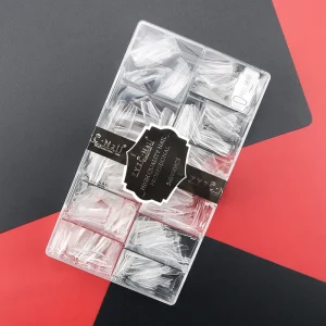 Nail Factory 600pcs Transparent Long Nail Tips Straight Clear Tip Nail Long Tapered Square